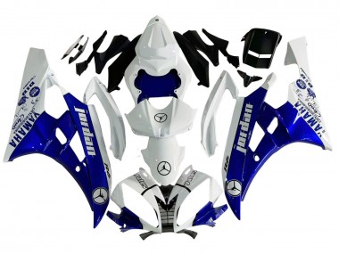 2006-2007 Yamaha YZF 600 R6 Motorcycle Fairings - White Blue Jordan Canada Websites