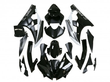 2006-2007 Yamaha YZF 600 R6 Motorcycle Fairings - Glossy Black Matte Black White Motul Michelin Canada Websites