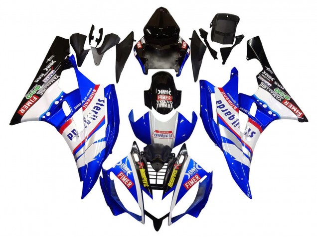 2006-2007 Yamaha YZF 600 R6 Motorcycle Fairings - White Blue Black Fimer Volvo Yamalube Sterilgarda Canada Websites