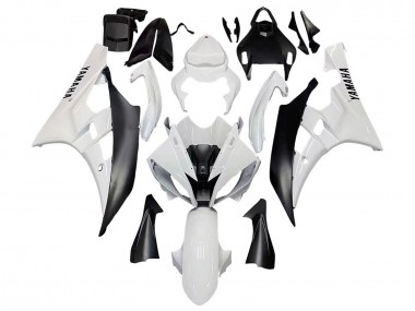 2006-2007 Yamaha YZF 600 R6 Motorcycle Fairings - White Matte Black Canada Websites