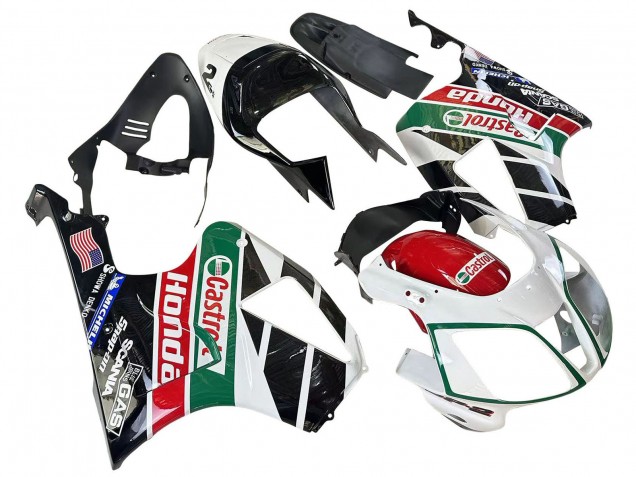 2000-2006 Honda VTR1000 Motorcycle Fairings - White Red Green Glossy Black Castrol Canada Websites