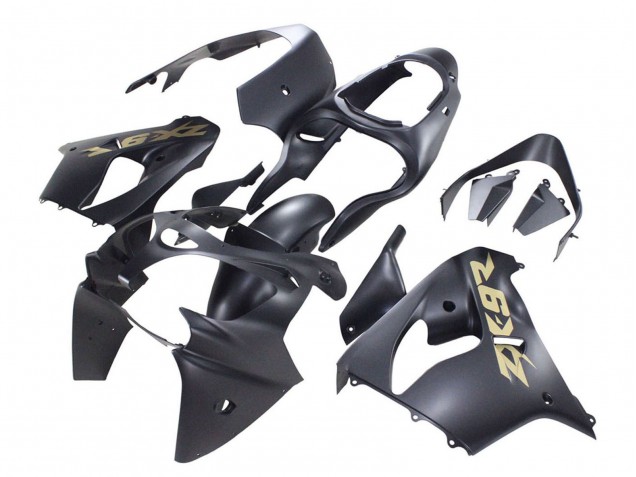 2000-2001 Kawasaki ZX9R Motorcycle Fairings - Matte Black Gold Canada Websites