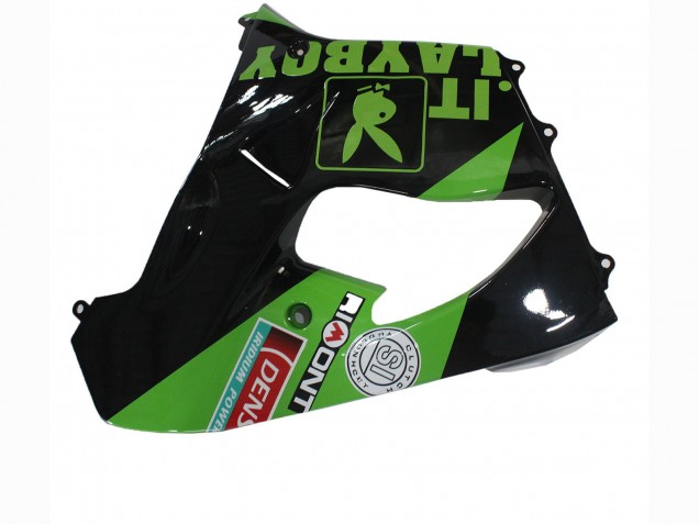 2000-2001 Kawasaki ZX9R Motorcycle Fairings - Green Black Playboy DENSO Canada Websites