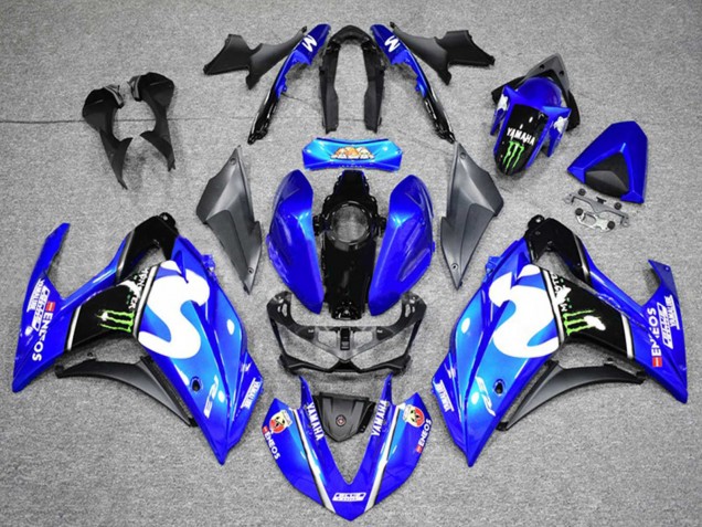 2015-2018 Yamaha YZF R3 Motorcycle Fairings - Blue Black Green Monster Canada Websites