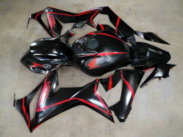 2021-2023 Honda CBR650R Motorcycle Fairings - Glossy Black Red Stripe Canada Websites