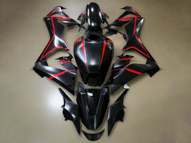 2021-2023 Honda CBR650R Motorcycle Fairings - Glossy Black Red Stripe Canada Websites