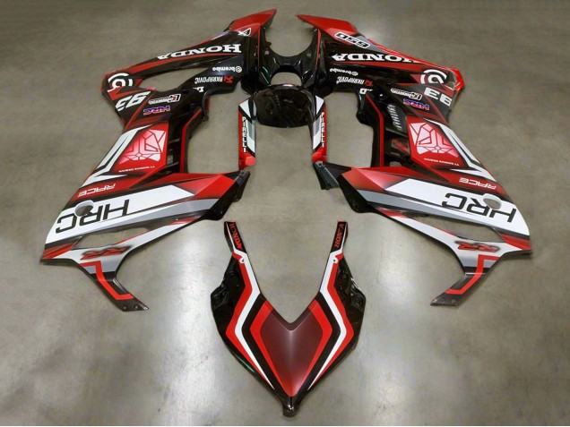 2021-2023 Honda CBR650R Motorcycle Fairings - White Red Glossy Black HRC Canada Websites