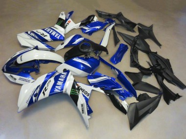 2015-2018 Yamaha YZF R3/R25 Motorcycle Fairings - White Blue Yamalube ENEOS Monster Canada Websites