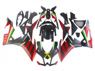 2009-2015 Aprilia RSV4 1000 Motorcycle Fairings - Matte Black Red Green Stripe Canada Websites