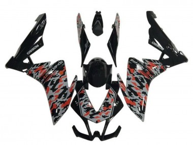 2009-2015 Aprilia RSV4 1000 Motorcycle Fairings - Black Grey Red Camouflage Canada Websites