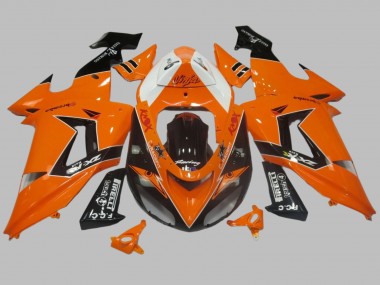 2006-2007 Kawasaki ZX10R Motorcycle Fairing - Orange White Black Racing Elf Canada Websites