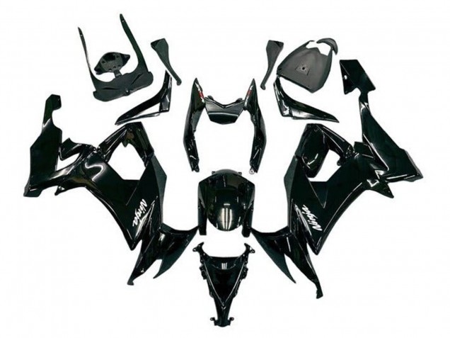 2008-2010 Kawasaki ZX10R Motorcycle Fairings - Glossy Black White Decal Canada Websites