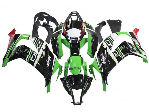 2011-2015 Kawasaki ZX10R Motorcycle Fairings - Green Black White Red Stripe Monster Canada Websites