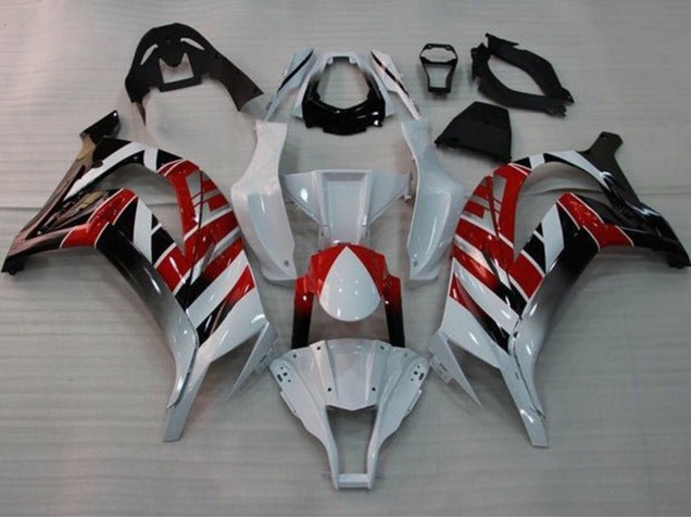 2011-2015 Kawasaki ZX10R Motorcycle Fairings - White Red Black Stripe Canada Websites