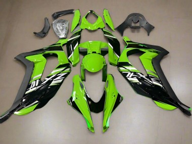 2016-2020 Kawasaki ZX10R Motorcycle Fairings - Green Glossy Black Canada Websites