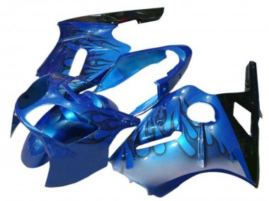 2002-2006 Kawasaki ZX12R Motorcycle Fairings - Blue Flame Black Canada Websites