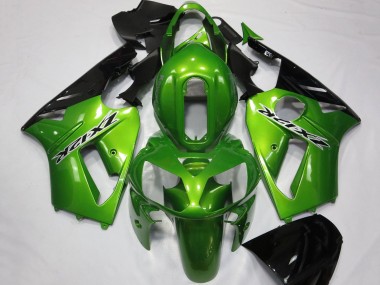 2002-2006 Kawasaki ZX12R Motorcycle Fairings - Green Glossy Black Canada Websites