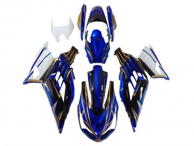 2012-2024 Kawasaki ZX14R ZZR1400 Motorcycle Fairings - White Gold Blue Black Stripe Canada Websites