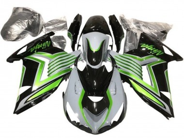 2012-2024 Kawasaki ZX14R ZZR1400 Motorcycle Fairings - White Green Glossy Black Canada Websites