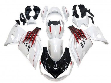 2012-2024 Kawasaki ZX14R ZZR1400 Motorcycle Fairings - White Black Red Stripe Canada Websites