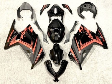 2013-2024 Kawasaki EX300 Motorcycle Fairings - Glossy Black Orange Canada Websites