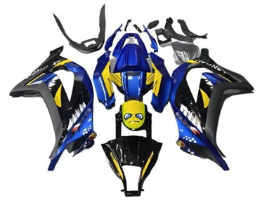2013-2024 Kawasaki EX300 Motorcycle Fairings - Blue Yellow Black Shark Canada Websites