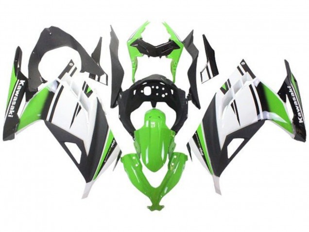 2013-2024 Kawasaki EX300 Motorcycle Fairings - Green White Black Matte Black Canada Websites