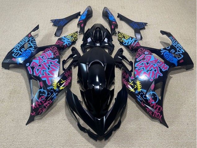 2018-2024 Kawasaki Ninja 400 Motorcycle Fairings - Black Blue Jinx Canada Websites