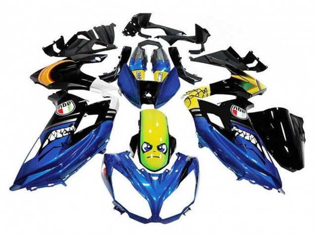 2012-2016 Kawasaki Ninja 650 EX650 Motorcycle Fairings - Blue Yellow Shark Canada Websites