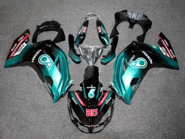 2012-2016 Kawasaki Ninja 650 EX650 Motorcycle Fairings - Blue Glossy Black Petronas Canada Websites