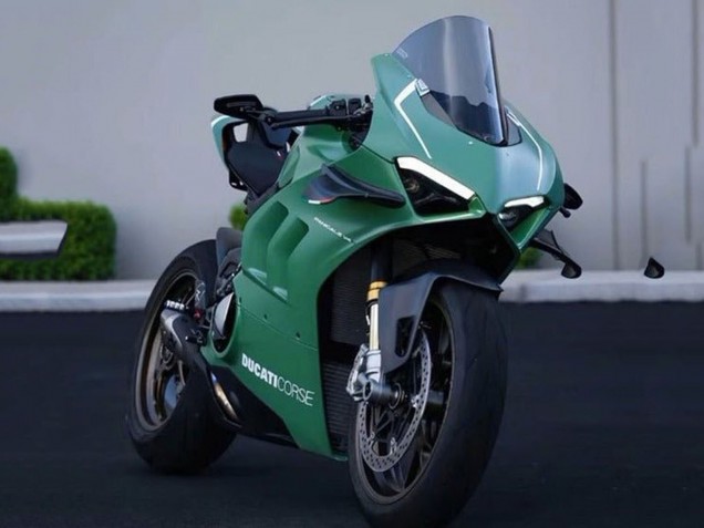 2020-2021 Ducati Panigale V4 V4S Motorcycle Fairings - Matte Green White Canada Websites