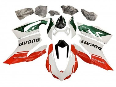 2011-2014 Ducati Panigale 899 Motorcycle Fairings - White Green Red Stripe Canada Websites