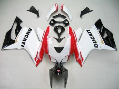 2011-2014 Ducati Panigale 1199 Motorcycle Fairings - White Red Glossy Black Stripe Canada Websites