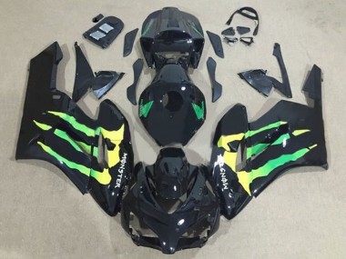 2004-2005 Honda CBR1000RR Motorcycle Fairings - Glossy Black Green Yellow Monster Canada Websites