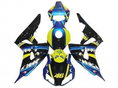 2006-2007 Honda CBR1000RR Motorcycle Fairings - Blue Yellow Glossy Black Shark 46 Canada Websites