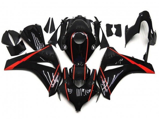 2008-2011 Honda CBR1000RR Motorcycle Fairings - Glossy Black Red Stripe Canada Websites