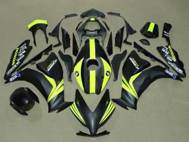 2012-2016 Honda CBR1000RR Motorcycle Fairings - Matte Black Yellow Stripe Canada Websites