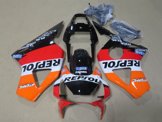 2002-2003 Honda CBR900RR 954 Motorcycle Fairing - Orange White Red Glossy Black Repsol Canada Websites