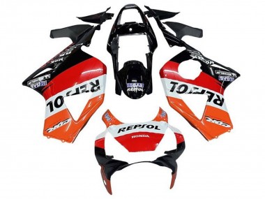 2002-2003 Honda CBR900RR 954 Motorcycle Fairings - White Orange Red Glossy Black Repsol Canada Websites