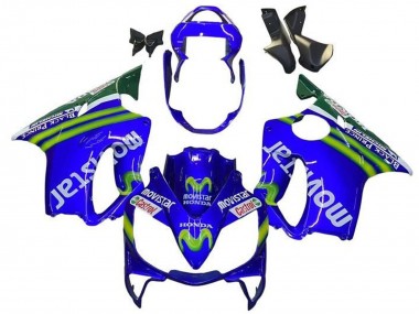 2001-2003 Honda CBR600 F4i Motorcycle Fairings - Blue Green White MoviStar Canada Websites