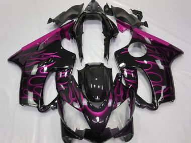 2004-2007 Honda CBR600 F4i Motorcycle Fairings - Glossy Black Pink Flame Canada Websites