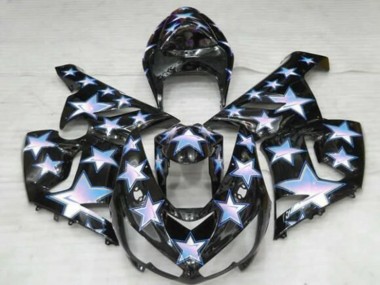 2005-2006 Kawasaki ZX6R Motorcycle Fairings - Black Blue White Star Canada Websites
