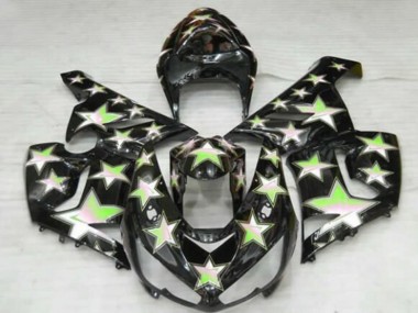 2005-2006 Kawasaki ZX6R Motorcycle Fairings - Black Green Star Canada Websites