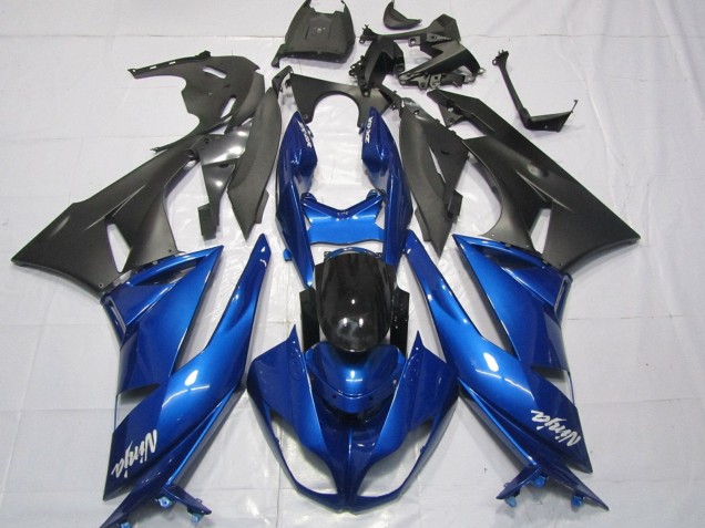 2007-2008 Kawasaki ZX6R Motorcycle Fairings - Blue Matte Black White Canada Websites