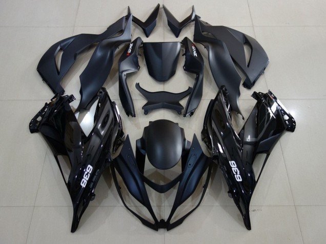 2007-2008 Kawasaki ZX6R Motorcycle Fairings - Matte Black Glossy Black White Canada Websites