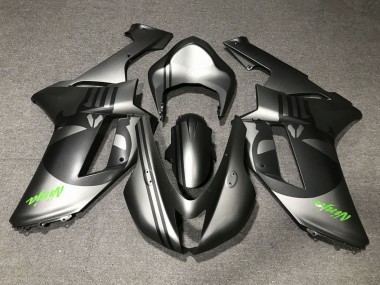 2007-2008 Kawasaki ZX6R Motorcycle Fairings - Matte Silver Matte Black Skull Canada Websites