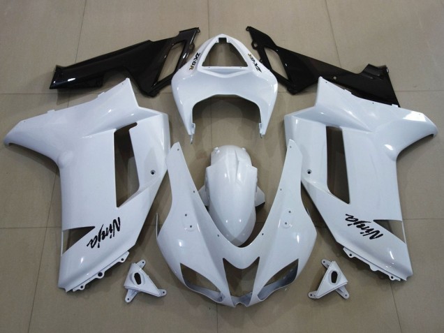 2007-2008 Kawasaki ZX6R Motorcycle Fairings - White Black Canada Websites