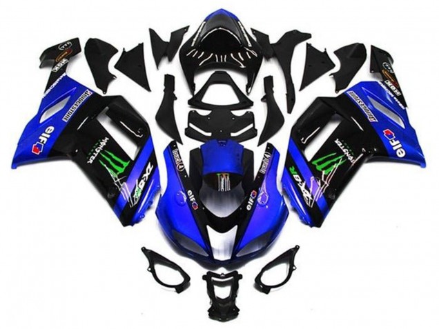 2007-2008 Kawasaki ZX6R Motorcycle Fairings - Blue Black Green Monster Canada Websites
