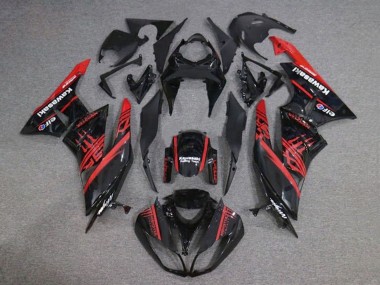 2009-2012 Kawasaki ZX6R Motorcycle Fairings - Glossy Black Red Monster Canada Websites