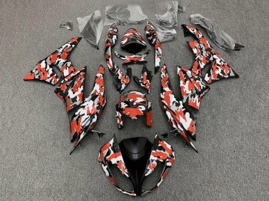 2009-2012 Kawasaki ZX6R Motorcycle Fairings - Red White Black Camouflage Canada Websites